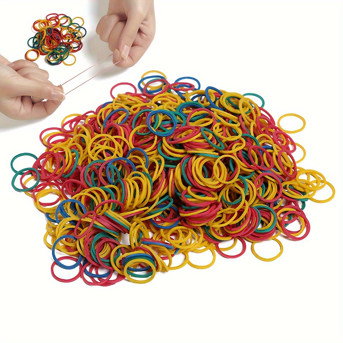 Natural Rubber Mini Elastic Bands Multicolor 16mm for Office School Braiding