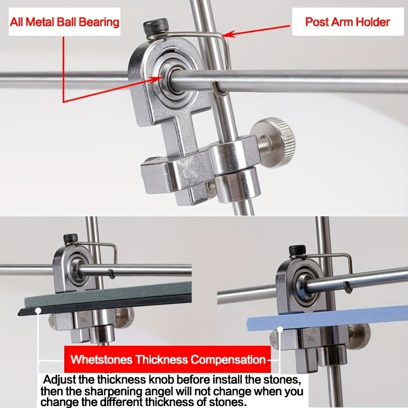 Pichoqni qirqish uchun professional maydalagich bilan pichoqni, qaychi va whetstone-ni qirqish uchun pichoqni qirqish to'plami.