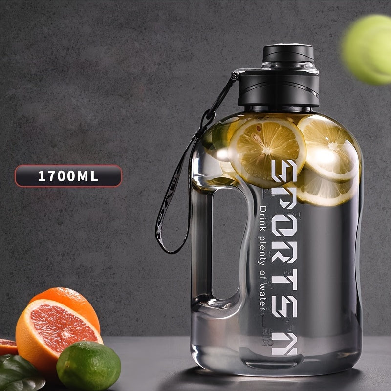 Large 1700ml Sports Water Bottle with Straw Durable PC Material for Gym Travel Camping