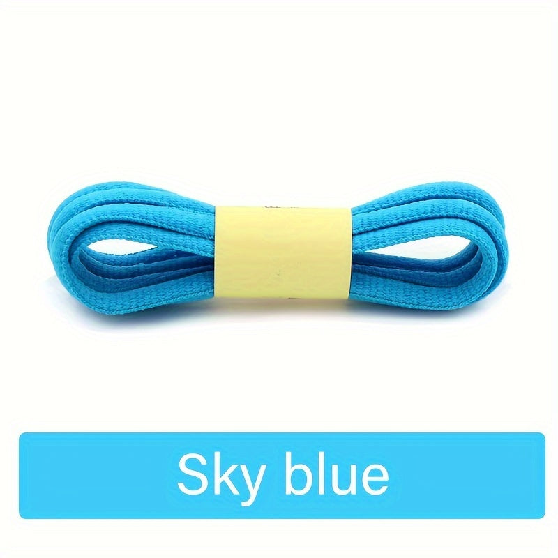 Unisex Polyester-Spandex Oval Shoelaces Solid Color Rainbow Accents
