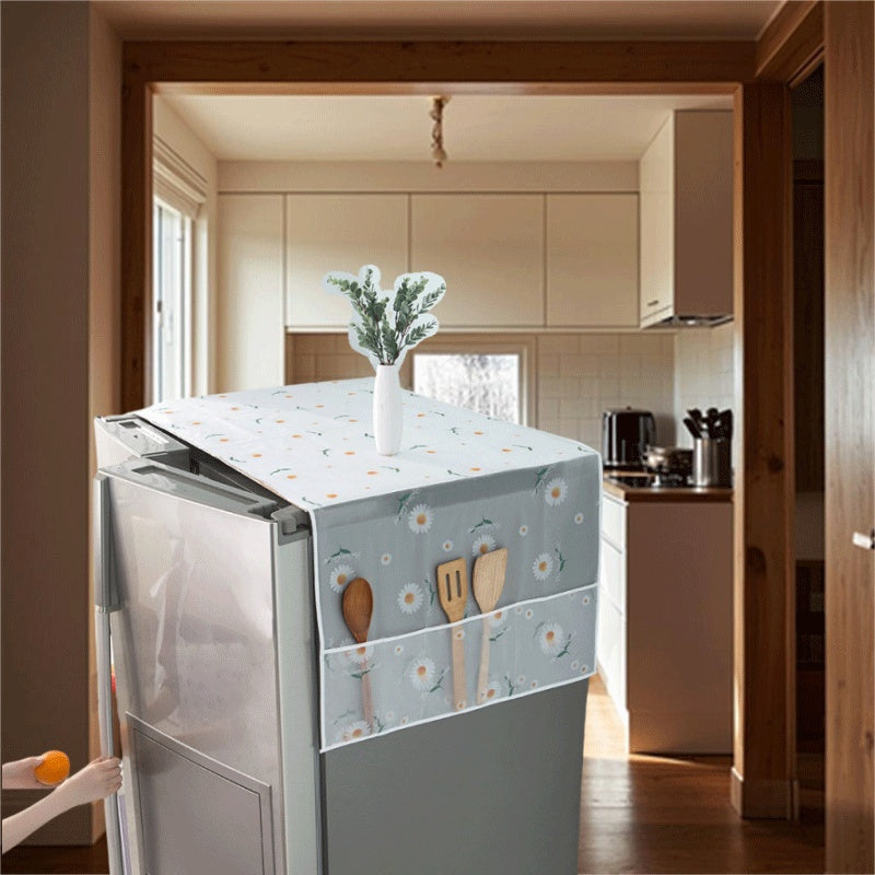 Scratch-Resistant Floral Pattern Fridge Cover Dust Protection Easy to Clean