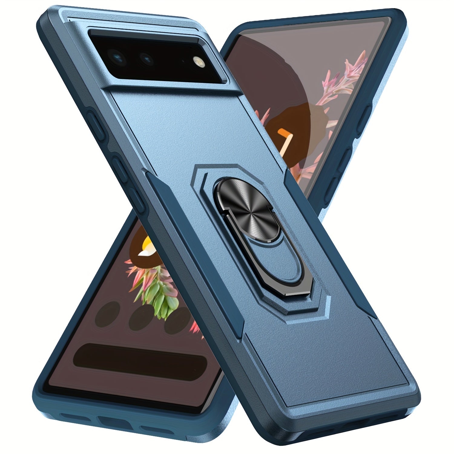 Shockproof Magnetic Phone Case with Metal Ring for Google Pixel 6 7 8 6a 7 Pro 8 Pro 8a