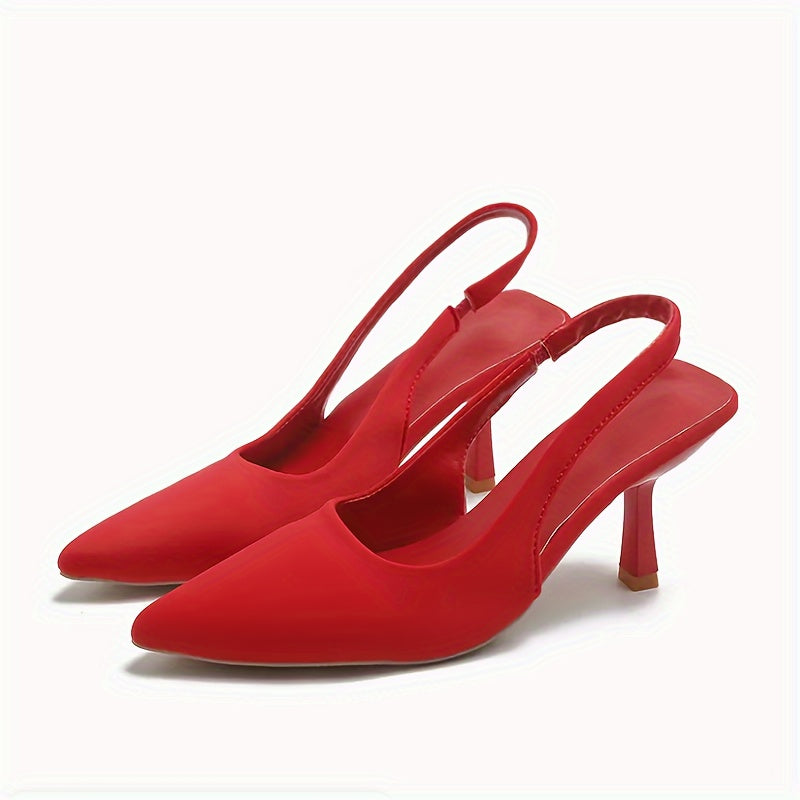 Women's Solid Color High Heel Sandals with Ankle Strap for Party and Casual Wear
