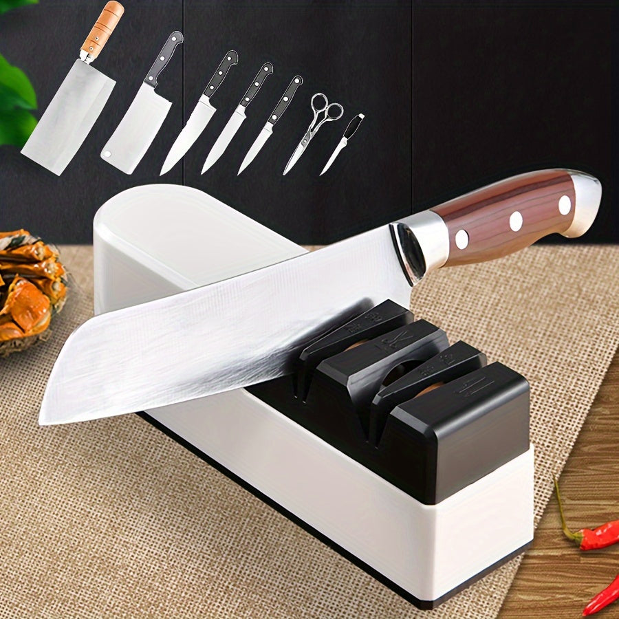 Портативный электрический точильный станок на USB для быстрой заточки кухонных ножей и ножниц, изготовленный из прочного материала PC.