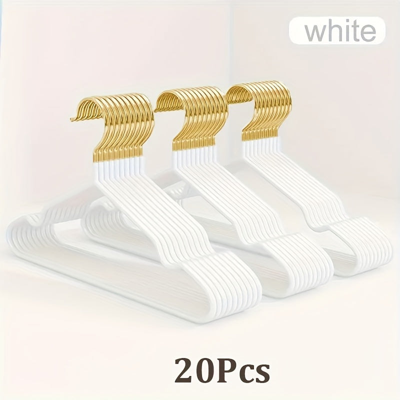 Set of 20 Heavy Duty Metal Clothes Hangers with Stainless Steel Coat Rack and Chrome Hooks