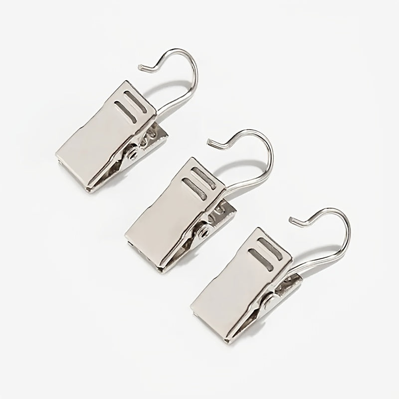 Set of 30 Metal Hook Clips for Hanging Curtains Photos Art and Home Decor