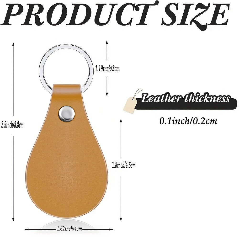 Set of 40 Leather Key Fob Kits for DIY Crafts Includes PU Leather Blanks Rivets and Key Rings