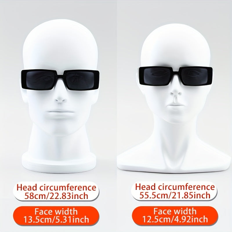 Men's Square Glasses with PC Frame and Clear Lenses for Casual and Travel Use