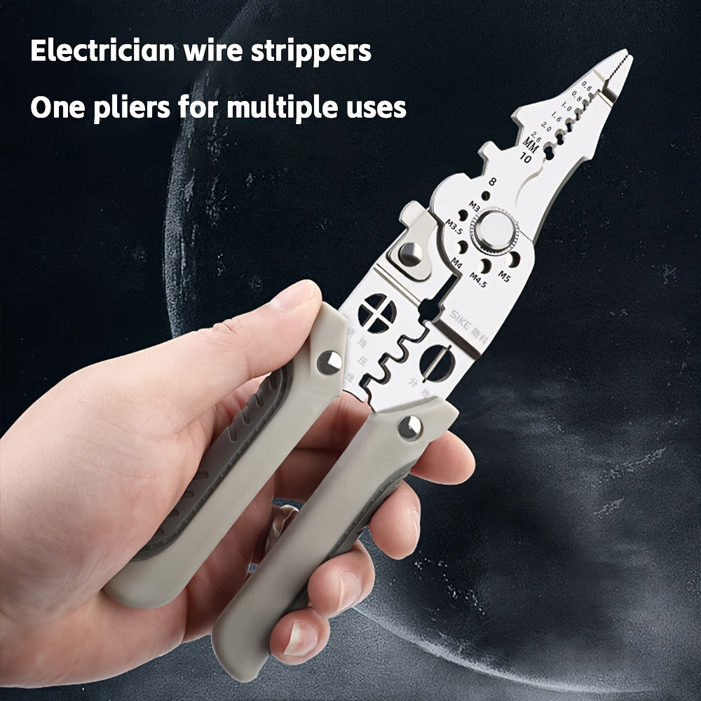Multi-Function Stainless Steel Wire Cutter and Stripper, 21.6 cm Electrician Pliers