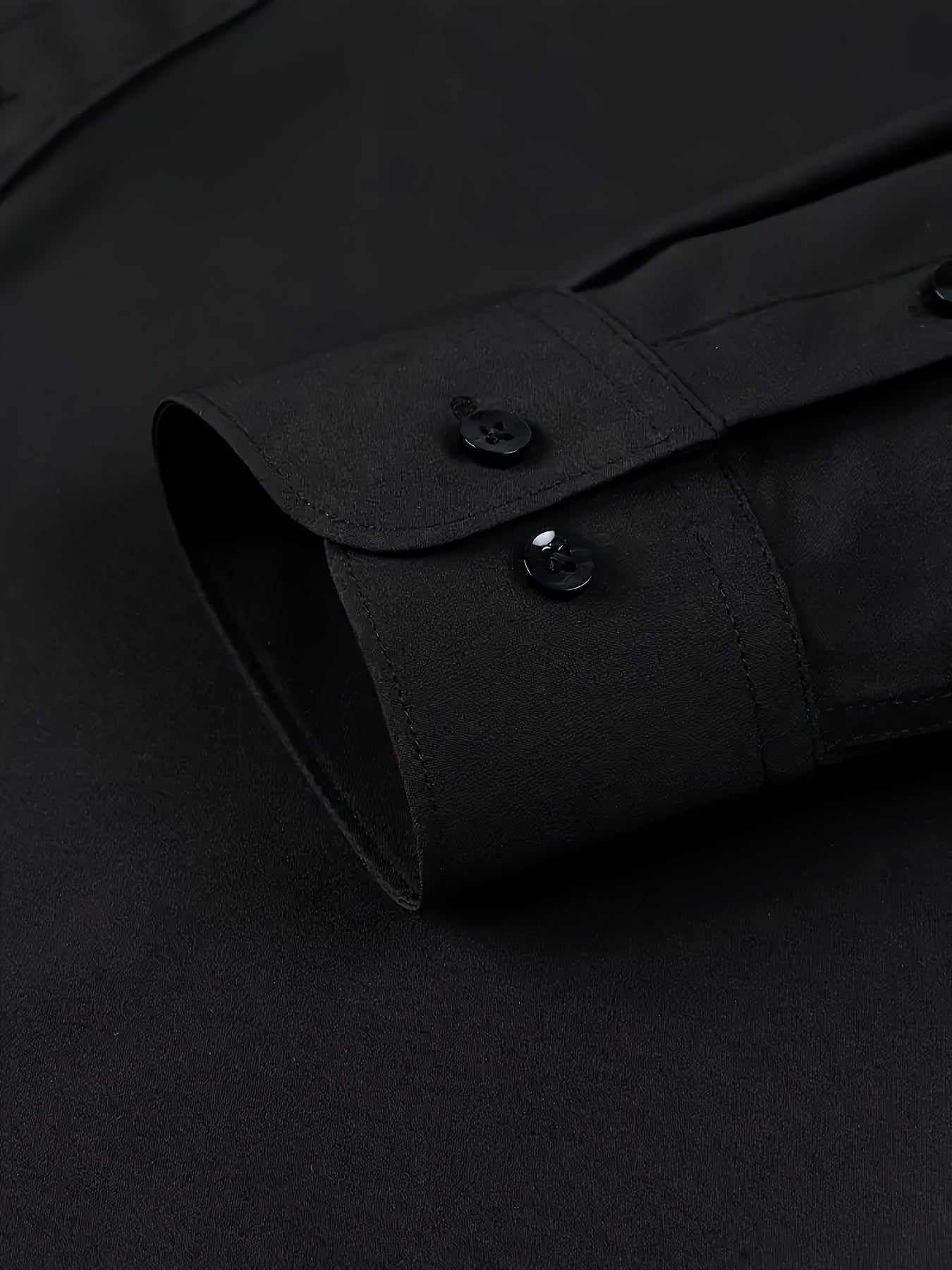 Men's Solid Color Long Sleeve Shirt Regular Fit Lightweight Woven Polyester Elastane