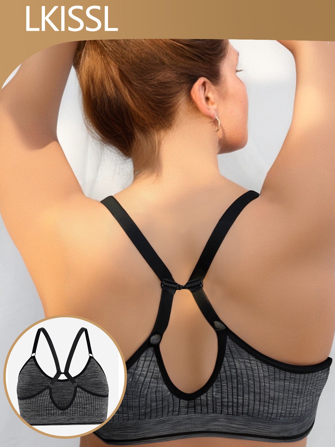 Plus Size Women Seamless Sports Bra Breathable Supportive Yoga Casual