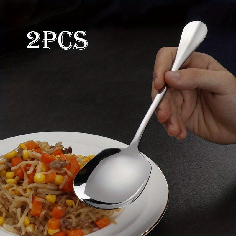 2 Pieces Stainless Steel Serving Spoons for Catering and Parties