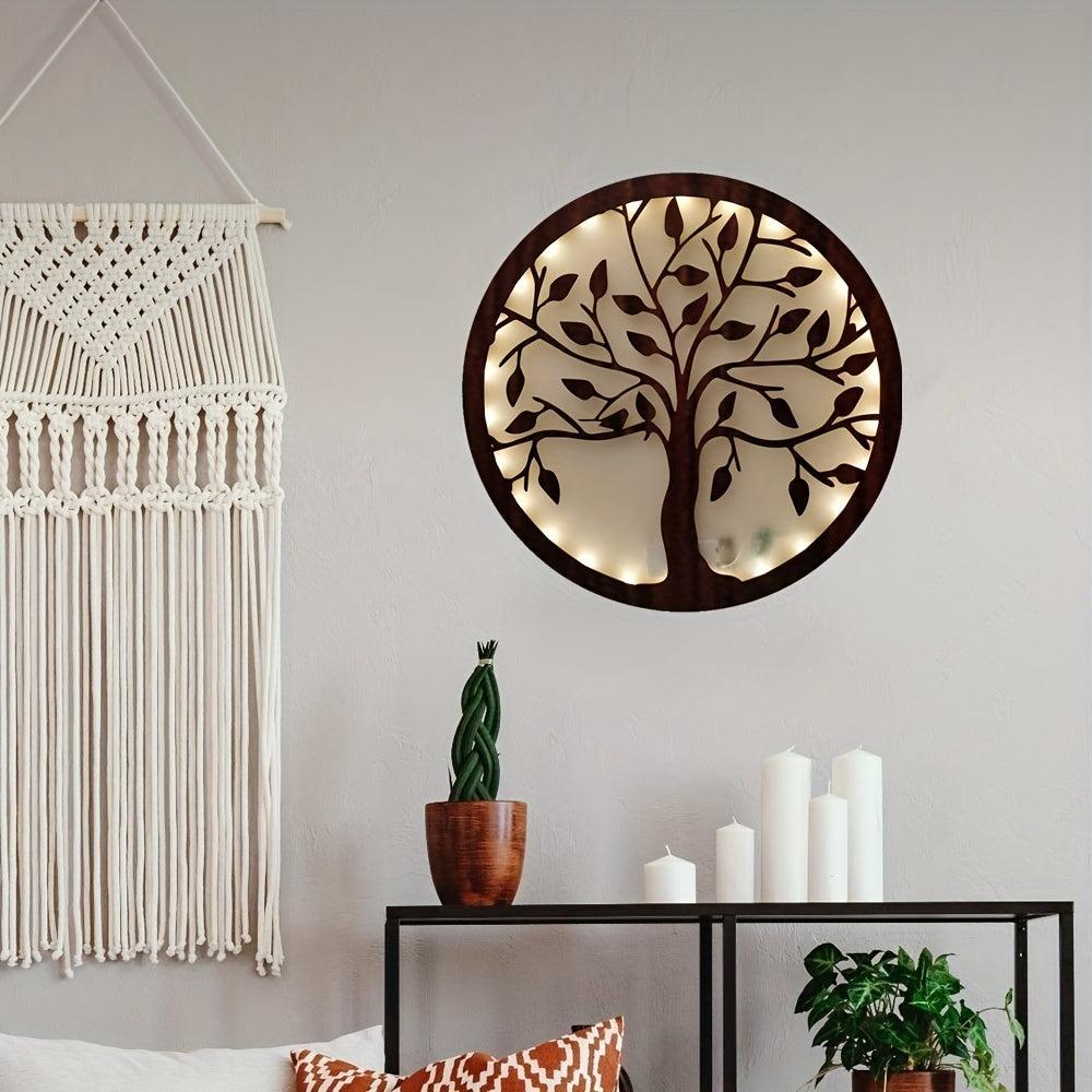 Dekorativ LED Hayot Daraxti Osilib turgan taxta Kichkina issiq oq kechqurun chiroq Xellouin Rojdestvo bezaklari