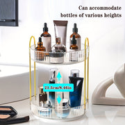 Spacious Rotating Makeup Organizer with Adjustable Carousel for Cosmetics