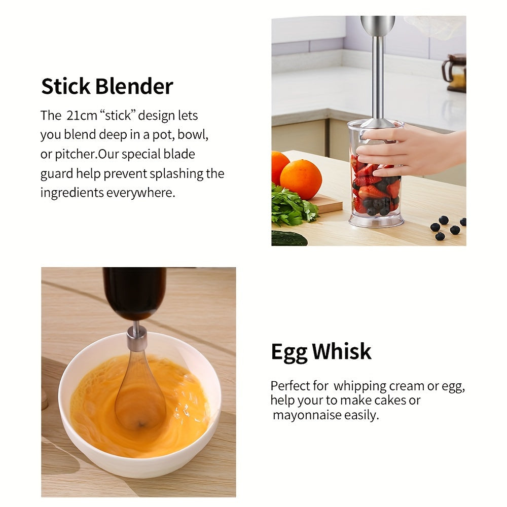 5-in-1 Immersion qo‘l blender to‘plami 1200W, oziq-ovqat protsessori, maydalagich, ko‘taruvchi va sut ko‘taruvchi bilan