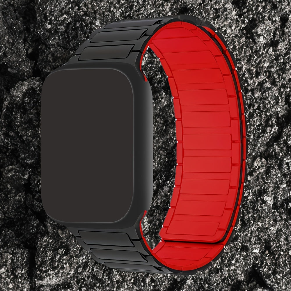 Silicone Magnetic Watch Band Compatible with Apple Watch Series 4 5 6 7 8 9 10 Ultra 2 Adjustable for Men Women