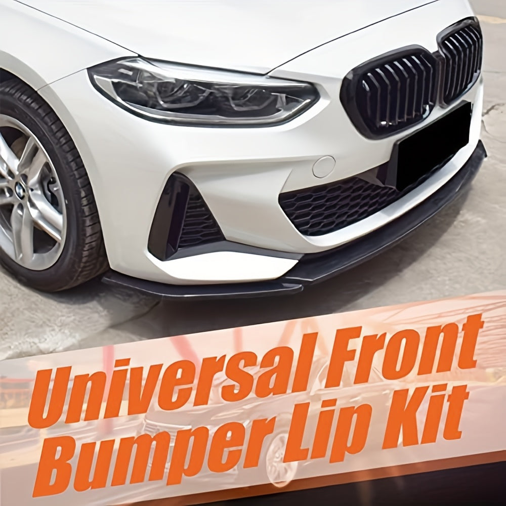 5 Taqdirlangan Qora Polirovka Qilingan PP Old Bumper Lip Splitter Spoiler Tanasi Himoya To'plami, Ko'pchilik Avtomobillar Uchun Universal Moslashuvchan