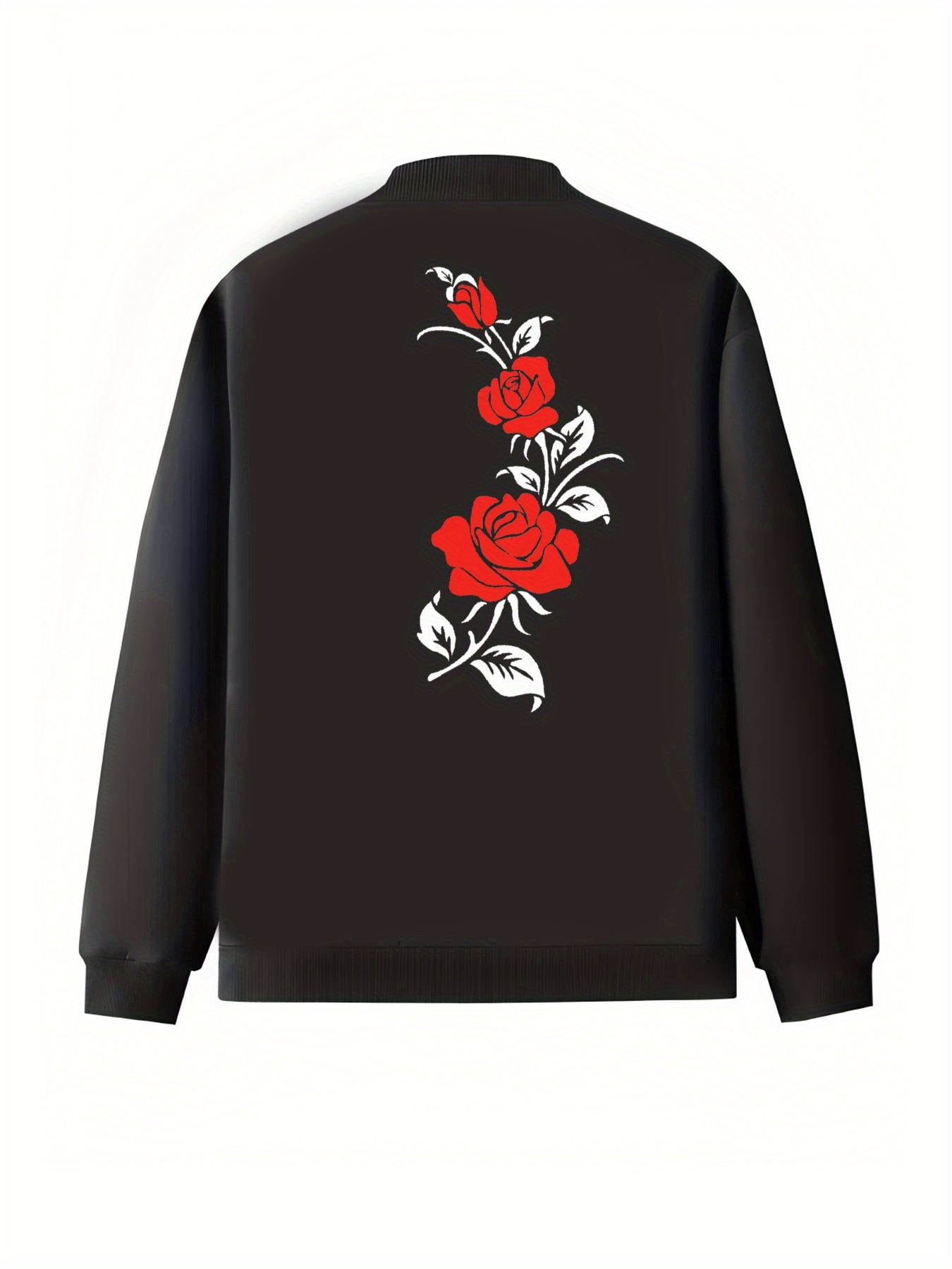 Plus Size Women's Casual Baseball Collar Jacket Lightweight Polyester Floral Print All-Season