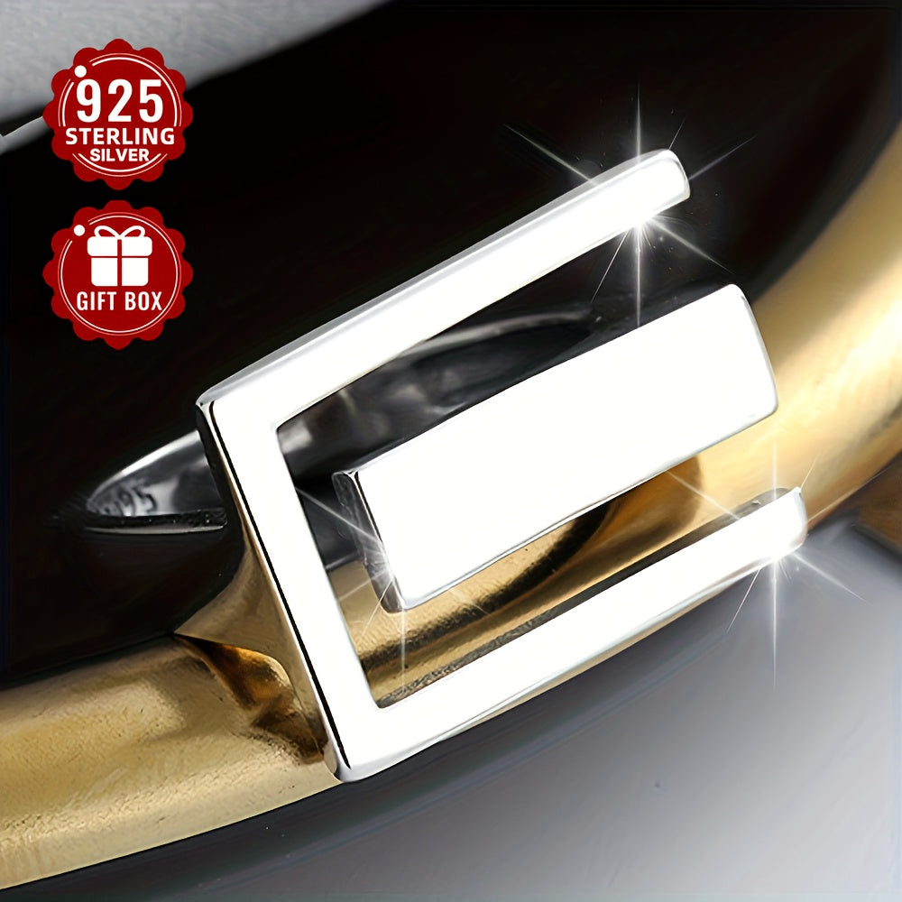 Sterling Silver Adjustable Geometric Open Ring for Daily Wear