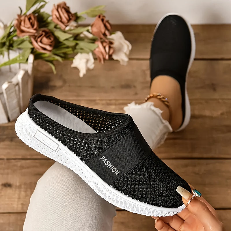 Women's Breathable Mesh Slip-On Sneakers Lightweight Casual Shoes in Light Color