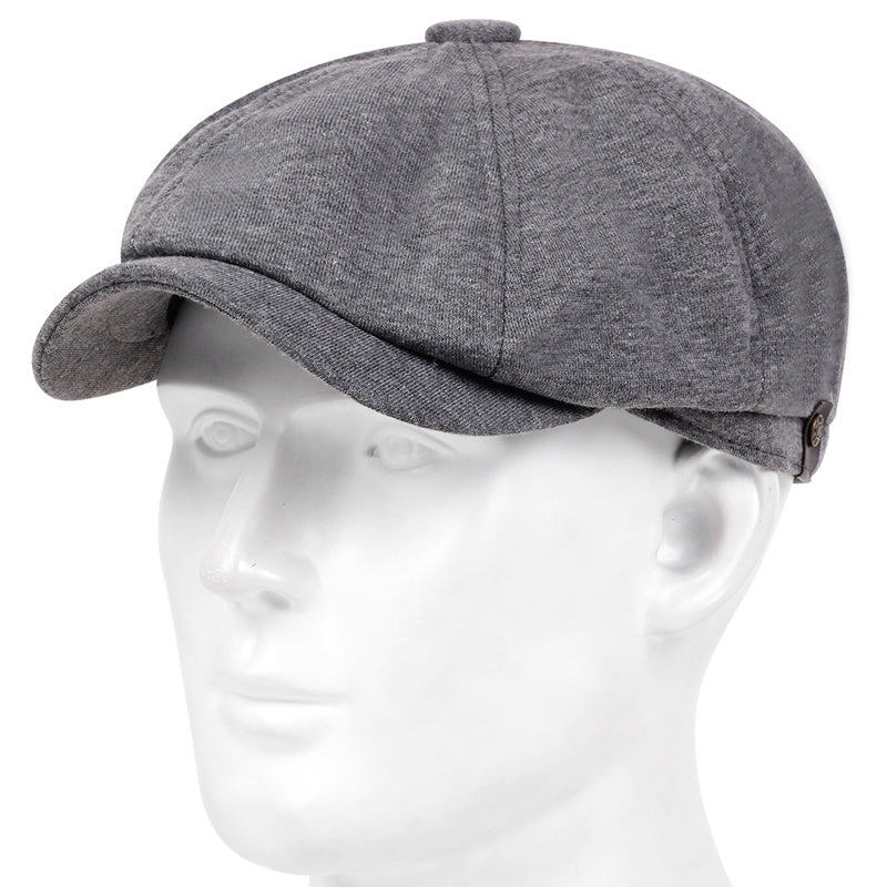 Sombrero beret negro de poliéster para hombre con correa ajustable y hebilla de metal para uso casual en otoño e invierno