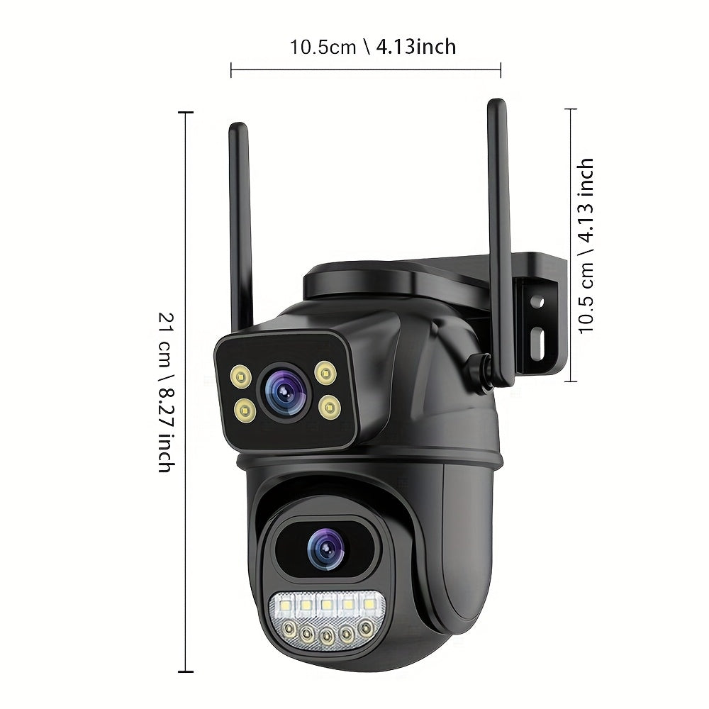 8MP Ikki linzali WiFi ichki xavfsizlik kamerası, kechqurun ko'rish bilan 355° PTZ avtomatik izlovchi