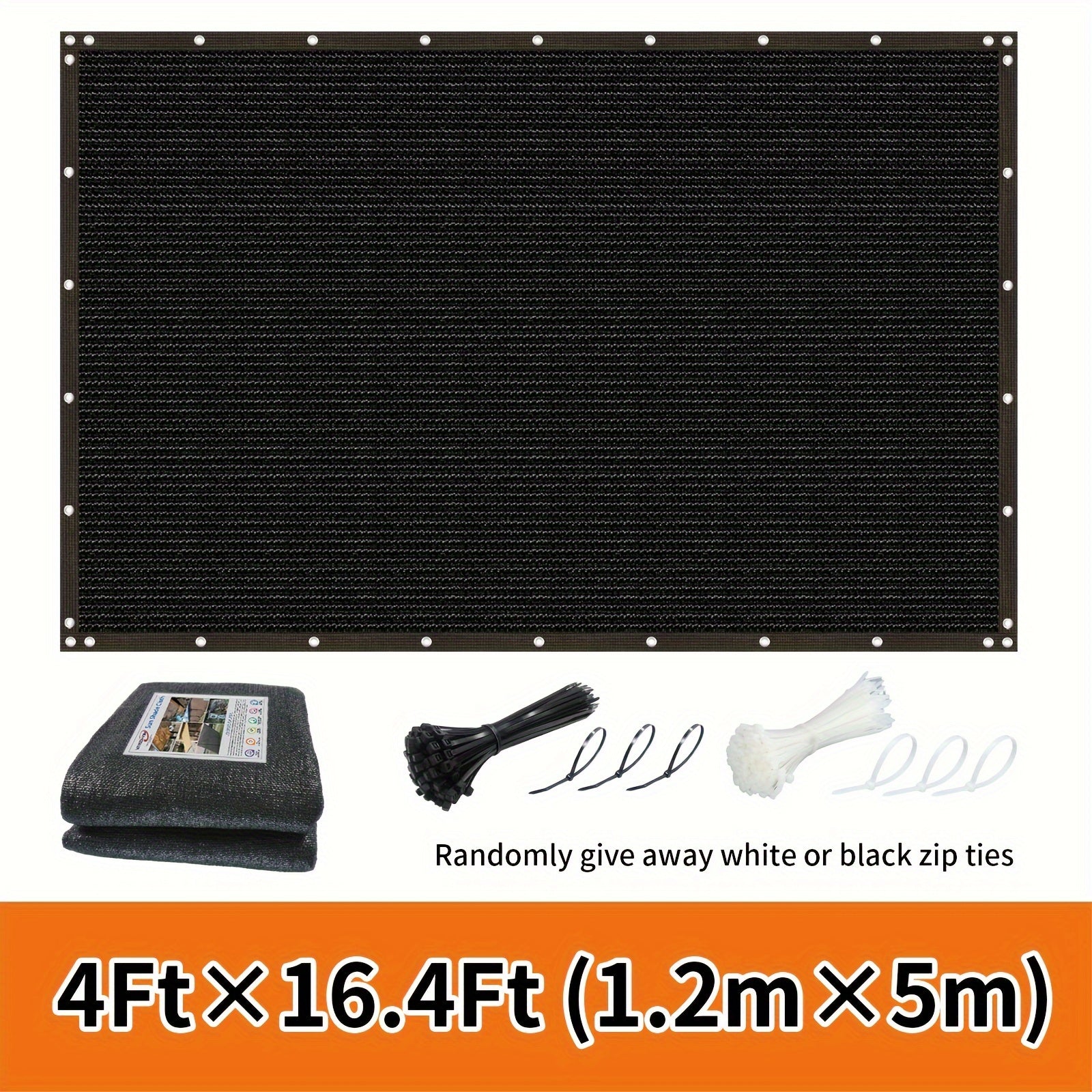 Outdoor Privacy Screen Fence Windproof Sun Protection Decorative Wall Mounted Barrier Black or White Ties Included