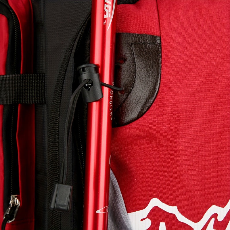 Lightweight Waterproof Travel Backpack with Tablet Compartment and Large Capacity for Hiking Camping Outdoor Red and Black