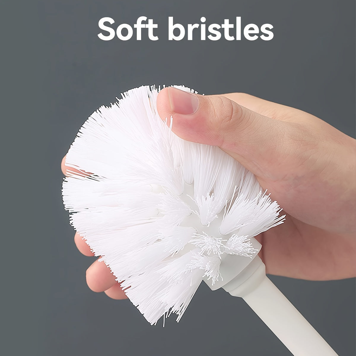 Long Handle Toilet Brush with Splash-Proof Base and No Dead Corner Design