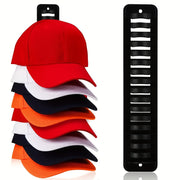 Black Plastic Hat Organizer Wall Mount No-Drill Storage Rack for Baseball Caps