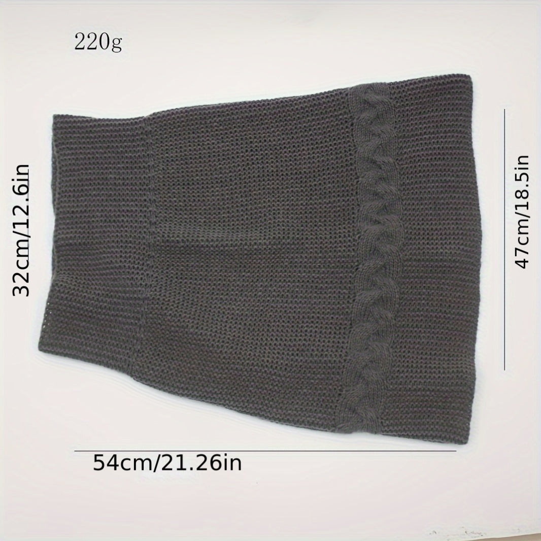 Bufanda de cuello de poliéster de punto para otoño e invierno, bufanda casual y acogedora