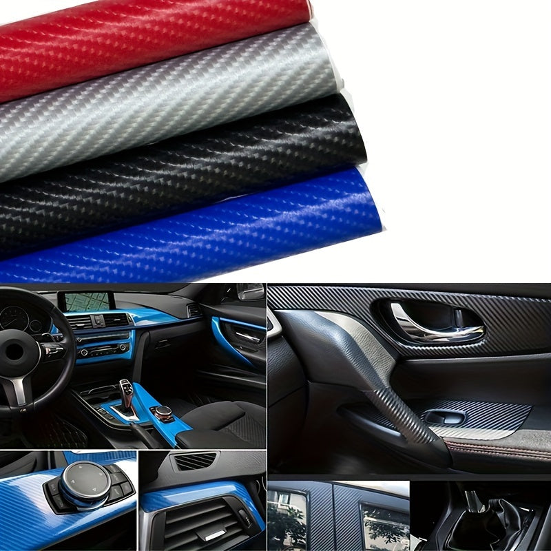 Car Interior Wrap Sticker Glossy Carbon Fiber Vinyl Film 10x152cm