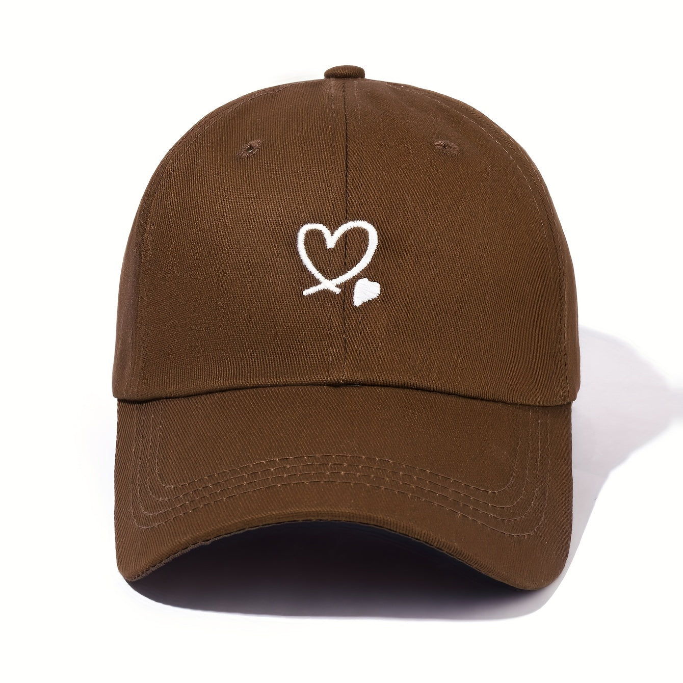 Women's Baseball Cap with Love Heart Embroidery Adjustable Sun Protection Breathable Outdoor