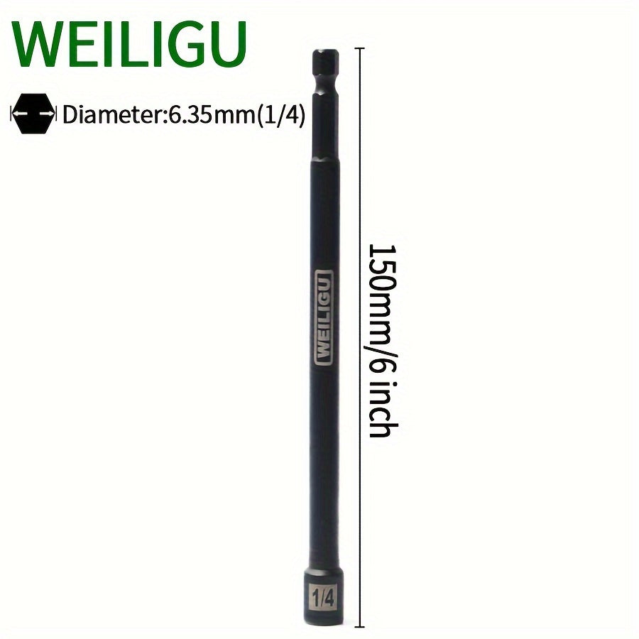 Magnetic Socket Set Black Chrome Vanadium Steel 150mm Extension