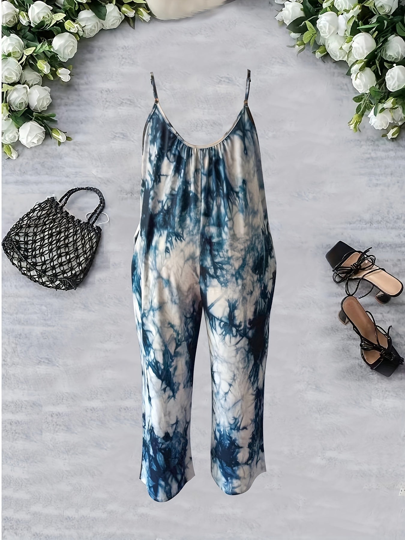 Mono sin mangas de talla grande con estampado tie dye, ropa casual para mujer