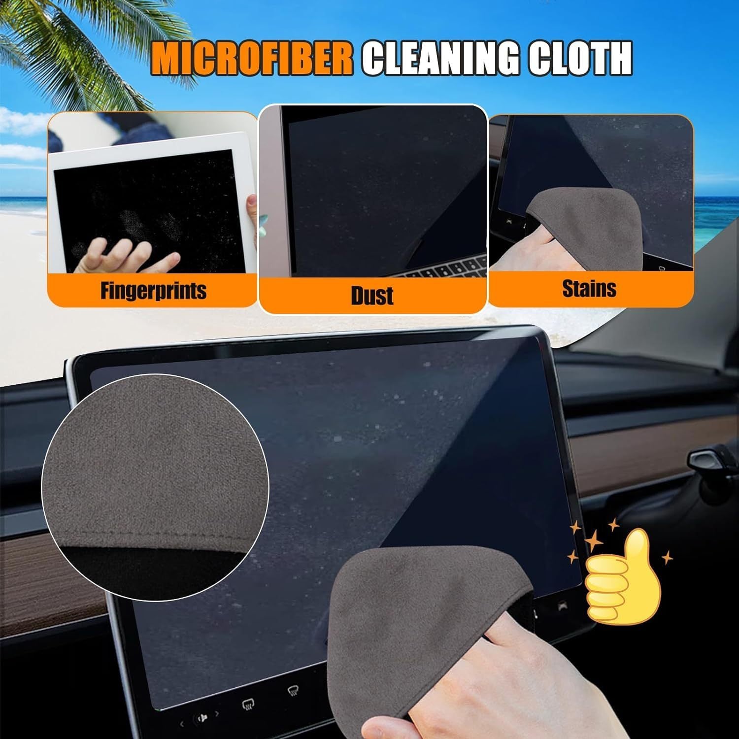 Микрофибровая салфетка для очистки экранов для смартфонов, планшетов и автомобильного ухода