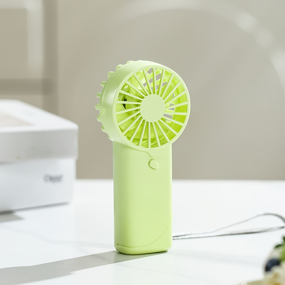 Портативный ручной вентилятор для офиса, отдыха на улице, путешествий и кемпинга с элегантным дизайном, работающий на 2 батарейках типа AA