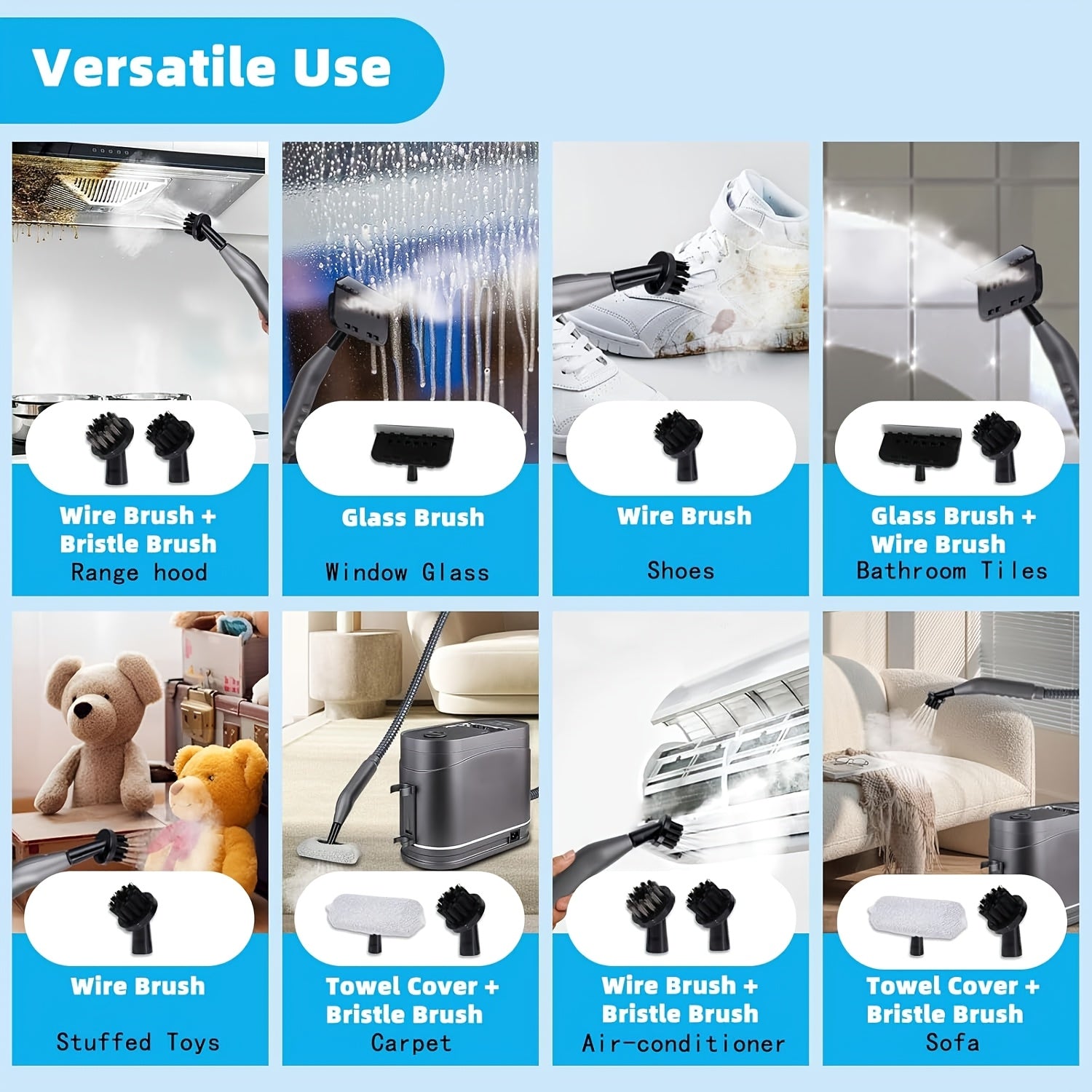 Handheld Steam Cleaner 1.2L Capacity 220-240V European Plug for Home Car Sofa