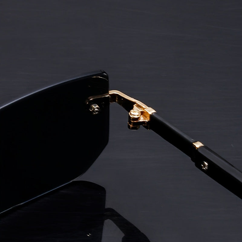 2 шт. бескаркасных праздничных очков с градиентными линзами, металлическая оправа, унисекс, стиль Y2K