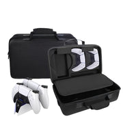 Waterproof EVA Carrying Case for PS5 and PS5 Slim with Shoulder Strap Black