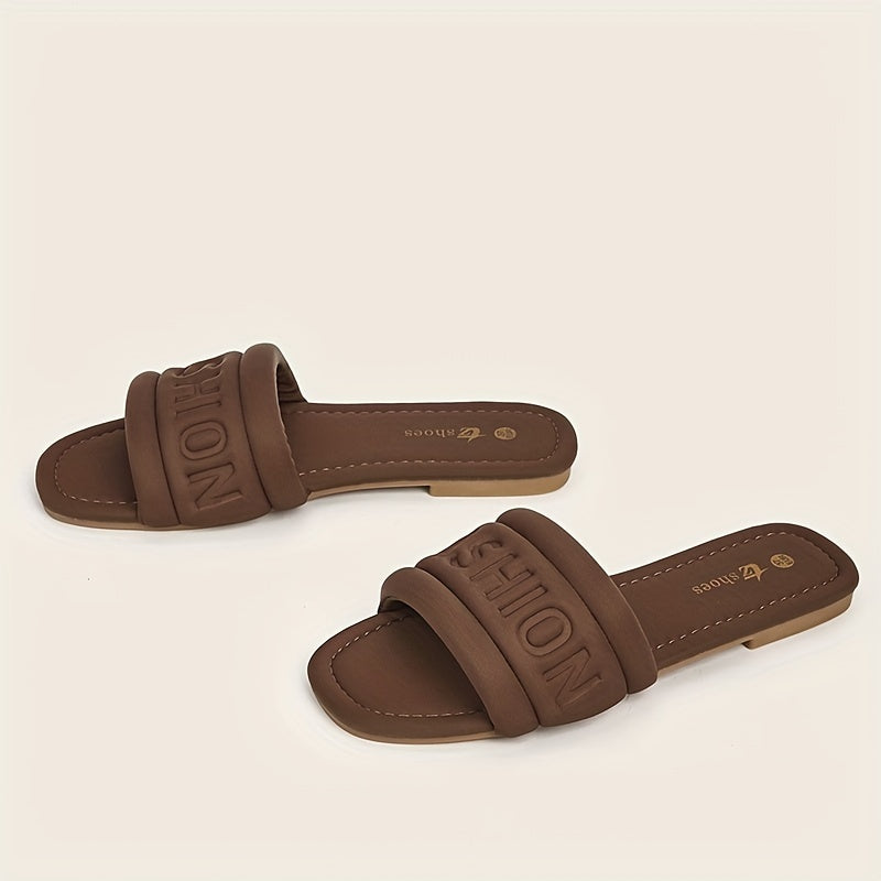 Women's Lightweight Flat Slip-On Slides for Walks and Beach