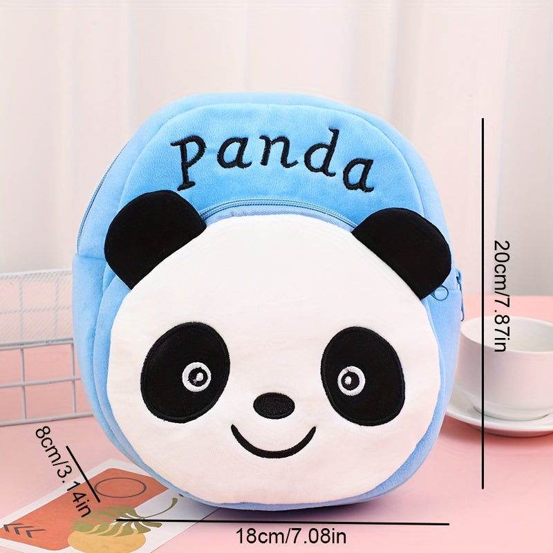 Kids' Plush Animal Backpack Set with Zipper Closure for Ages 3 and Up Bunny Panda Cat