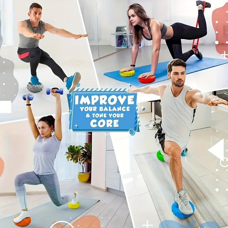 1 шт. ПВХ йога-мяч для балансировки, массажа ног и снятия стресса - подходит для йоги, пилатеса, гимнастики - взрослый, 1 упаковка