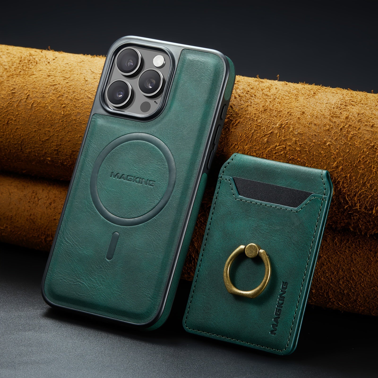 Detachable Faux Leather Phone Case with Magnetic Card Slots Kickstand RFID Blocking for iPhone 12-16 Pro Max Plus