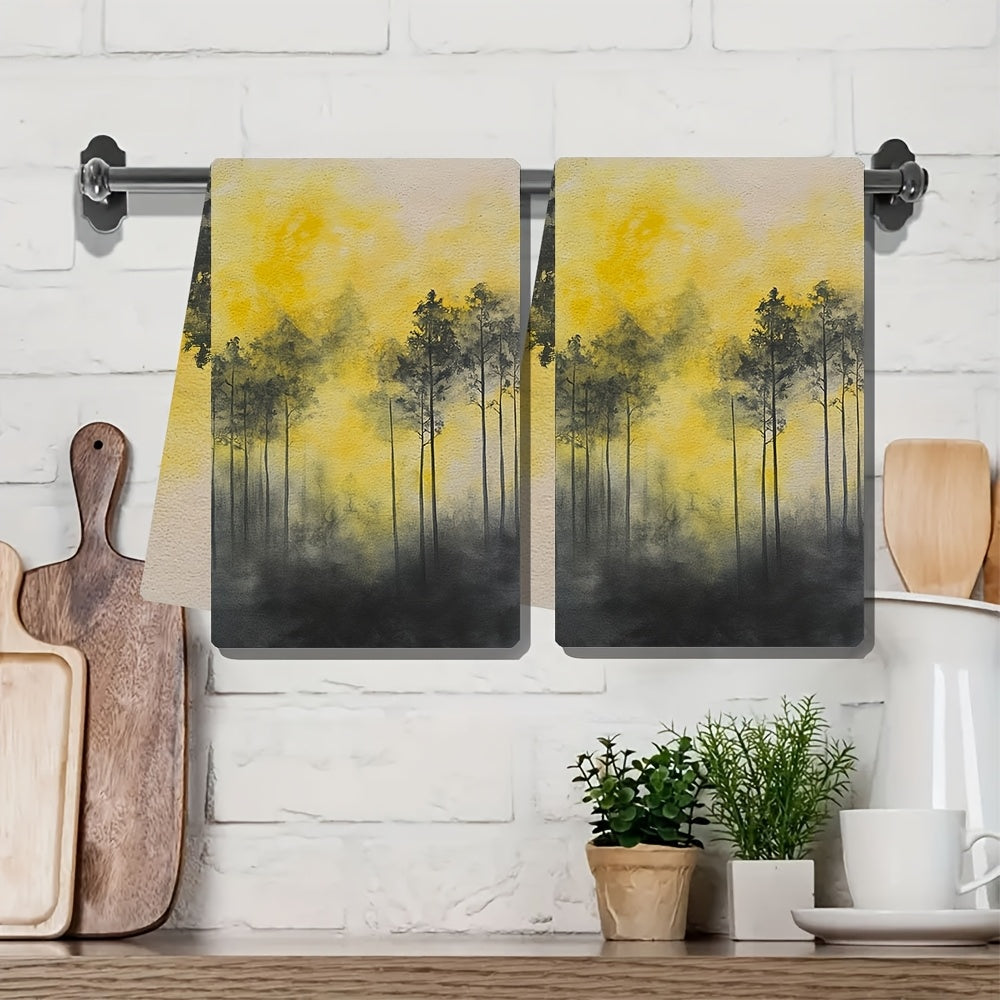 Coastal Style Kitchen Towels 40x60cm Super Absorbent Polyester Dish Hand Towels