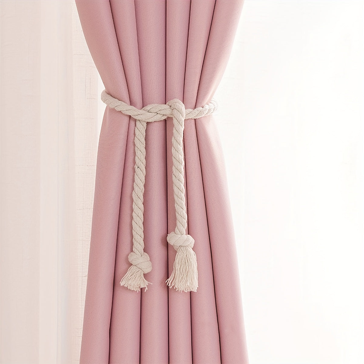 Набор из 2 современных простых льняных занавесок с 1 парой завязок, идеально подходящих для оконных занавесок в гостиной, кухне и спальне