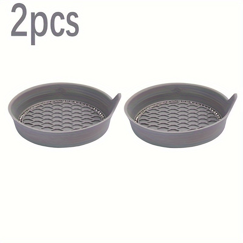 2PCS Silicone Car Cup Coasters Non-Slip Rhinestone Interior Accessories