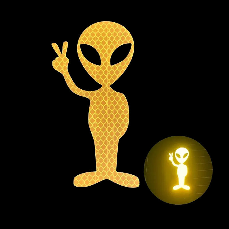 Night Safety Reflective Alien Car Sticker for Auto Side Body Waterproof