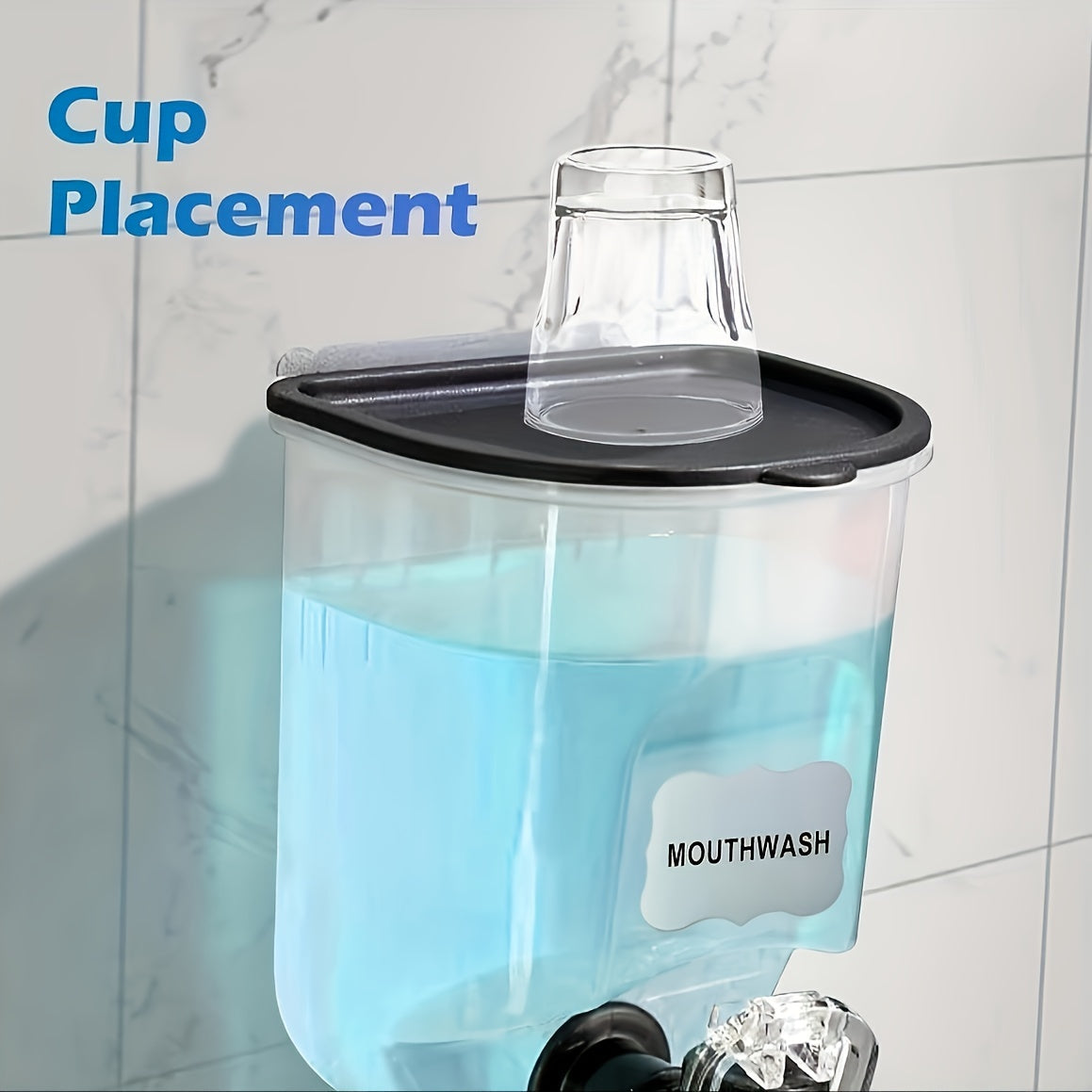 Manual Wall-Mounted Mouthwash Dispenser No Electricity Needed Durable Plastic