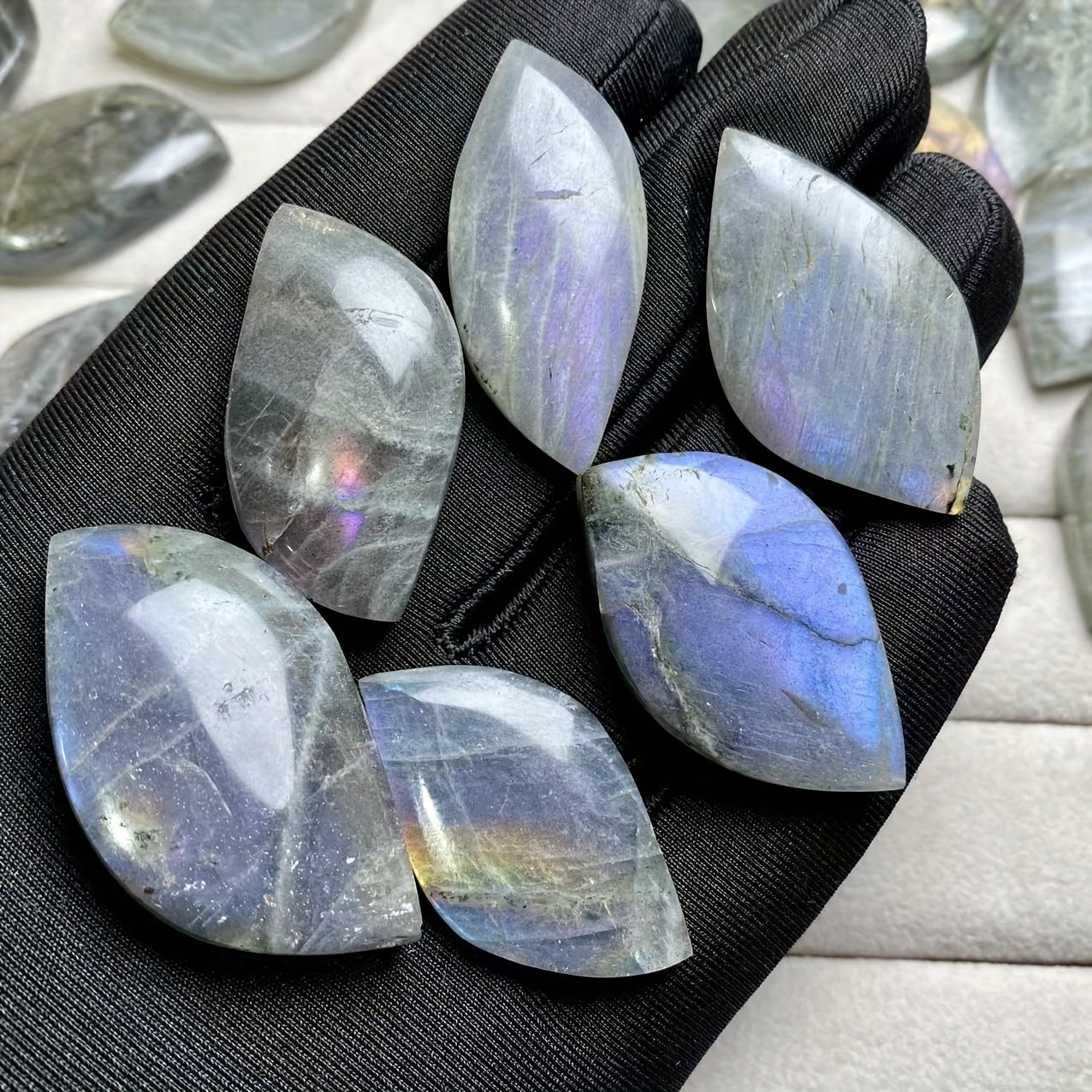 Two-Thirds Pieces Natural Purple Light Amethyst Gemstones Polished for Jewelry Making